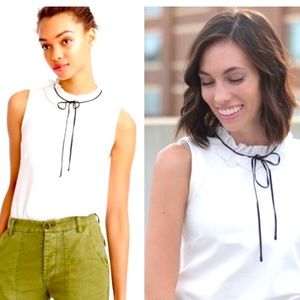 J. Crew Ruffle Collar Ponte Top with bow